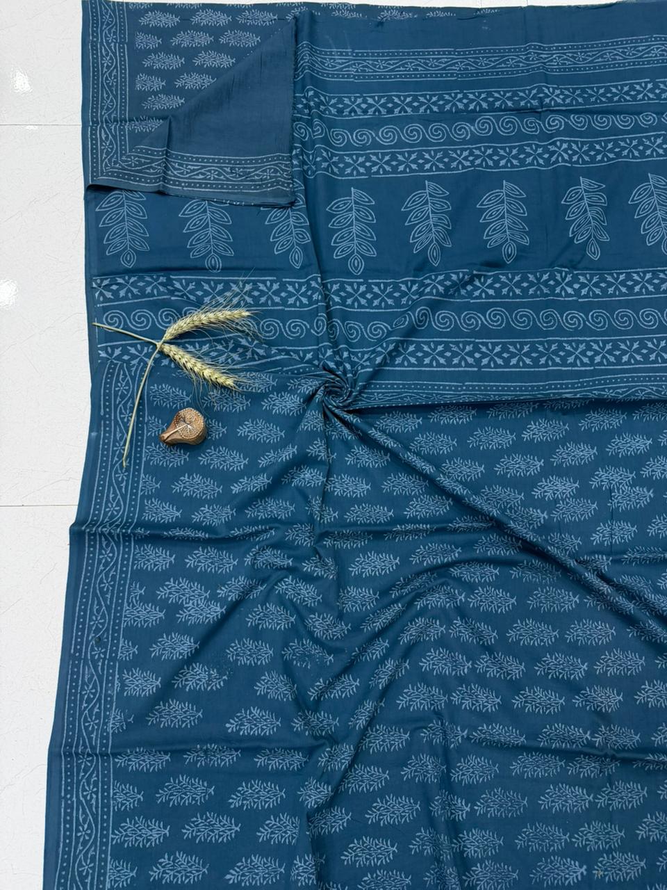 Purple Bagru hand block printed cotton saree, pure cotton wholesale by Fabtexs